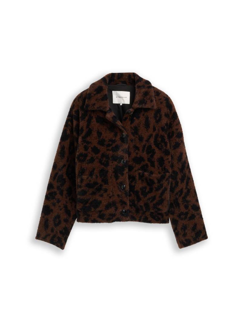Tom Tailor - Hemdjacke mit Leo-Muster brown leo jacquard - Gr. - S von Tom Tailor