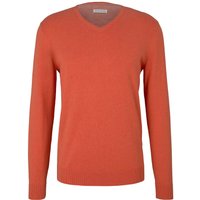 Tom Tailor Herren Pullover Basic V-neck light orange peach melange XXL von Tom Tailor