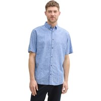 Tom Tailor Herren Kurzarm Hemd PRINTED COTTON LINEN SHIRT - Regular Fit von Tom Tailor