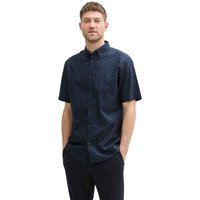 Tom Tailor Herren Kurzarm Hemd PRINTED COTTON LINEN SHIRT - Regular Fit von Tom Tailor