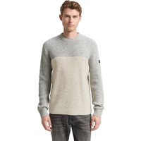 Tom Tailor Herren Rundhals Pullover STRUCTURED MIX CREWNECK - Regular Fit von Tom Tailor
