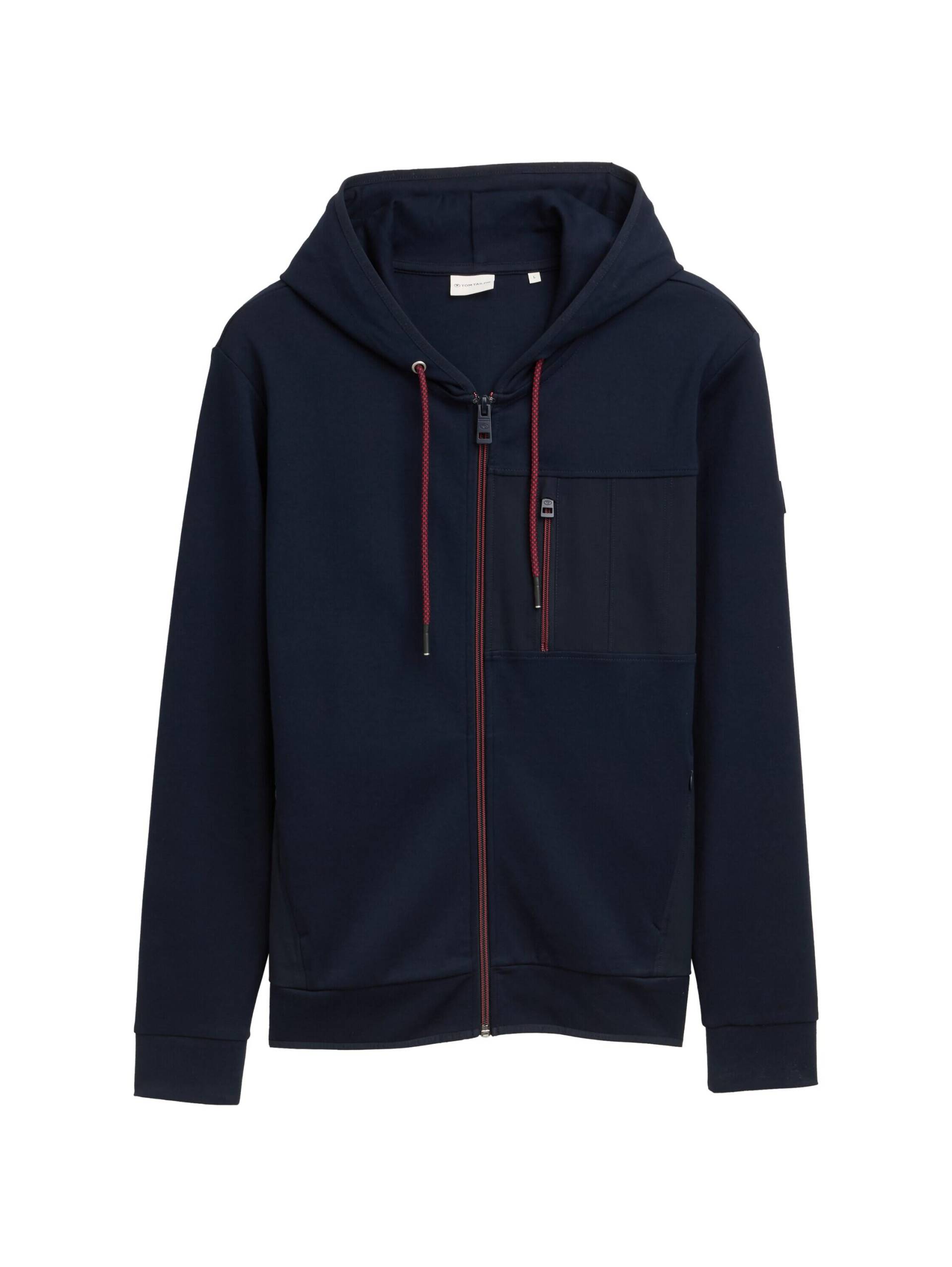 Tom Tailor - Hoodie Sweatjacke mit Brusttasche sky captain blue - Gr. - L von Tom Tailor