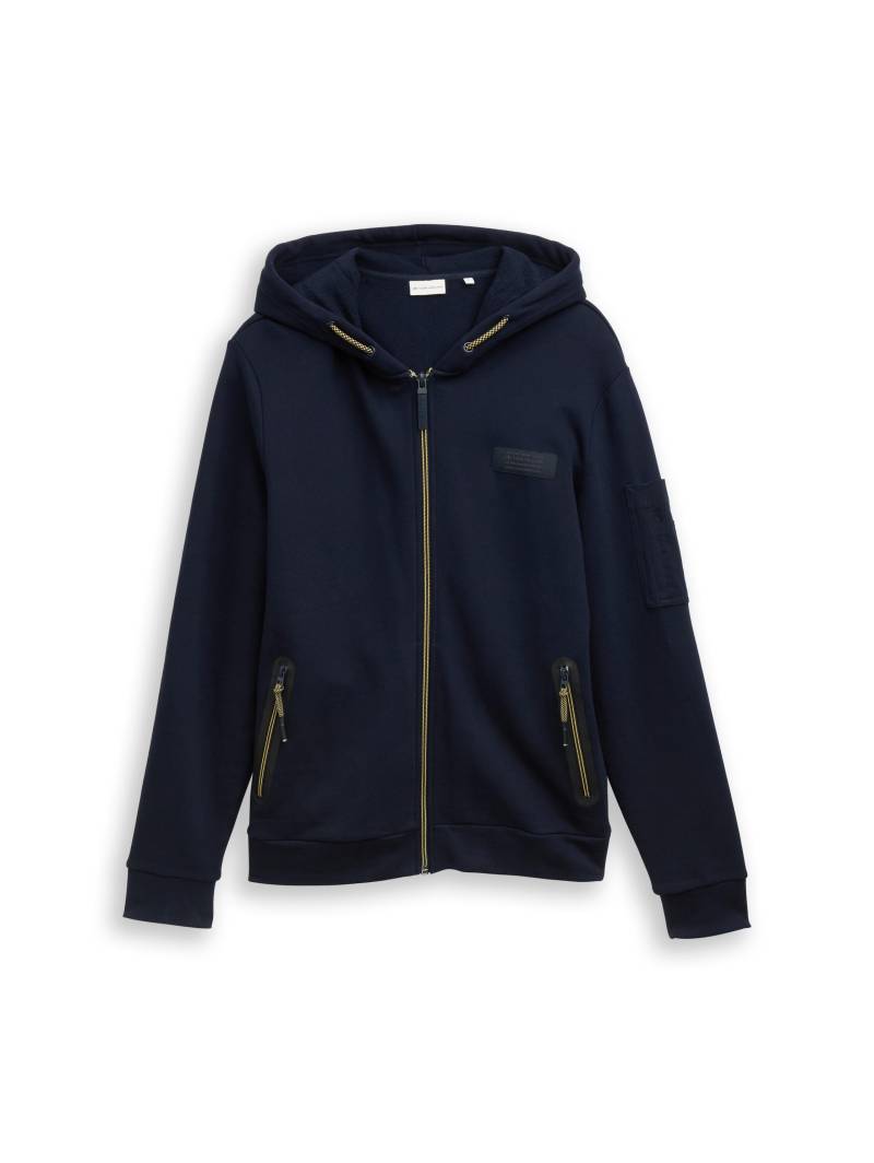 Tom Tailor - Hoodie Sweatjacke mit Reißverschlusstaschen sky captain blue - Gr. - L von Tom Tailor