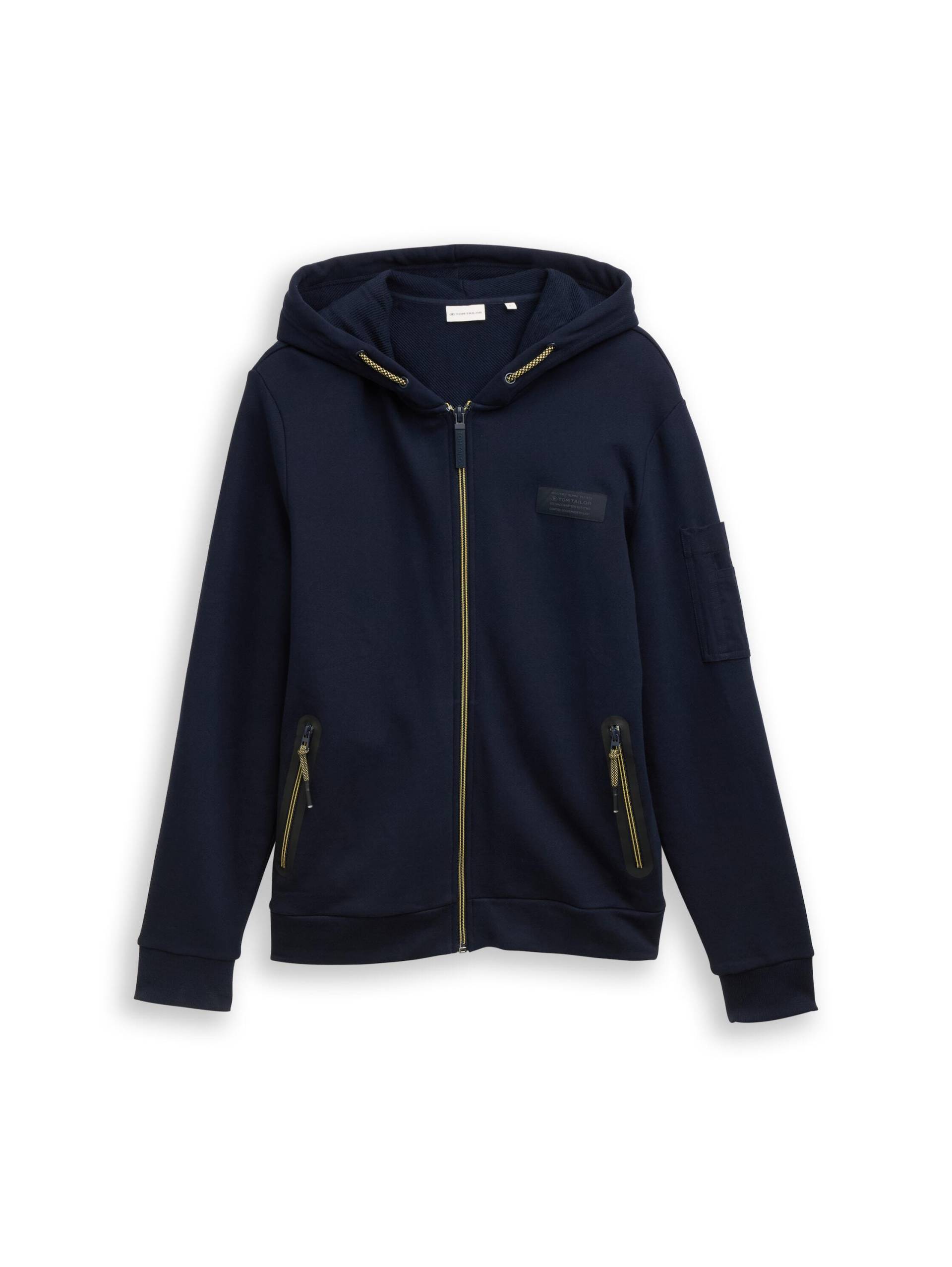 Tom Tailor - Hoodie Sweatjacke mit Reißverschlusstaschen sky captain blue - Gr. - XXXL von Tom Tailor