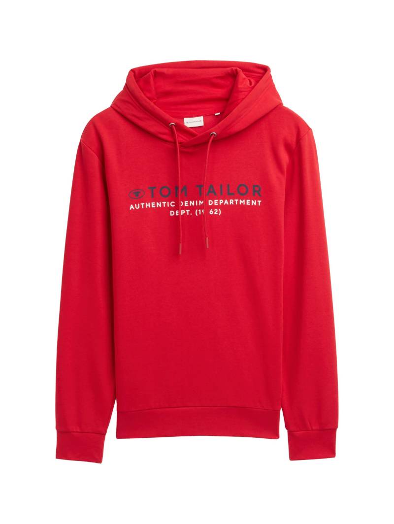 Tom Tailor - Hoodie Sweatshirt mit Logo-Print samba red - Gr. - M von Tom Tailor