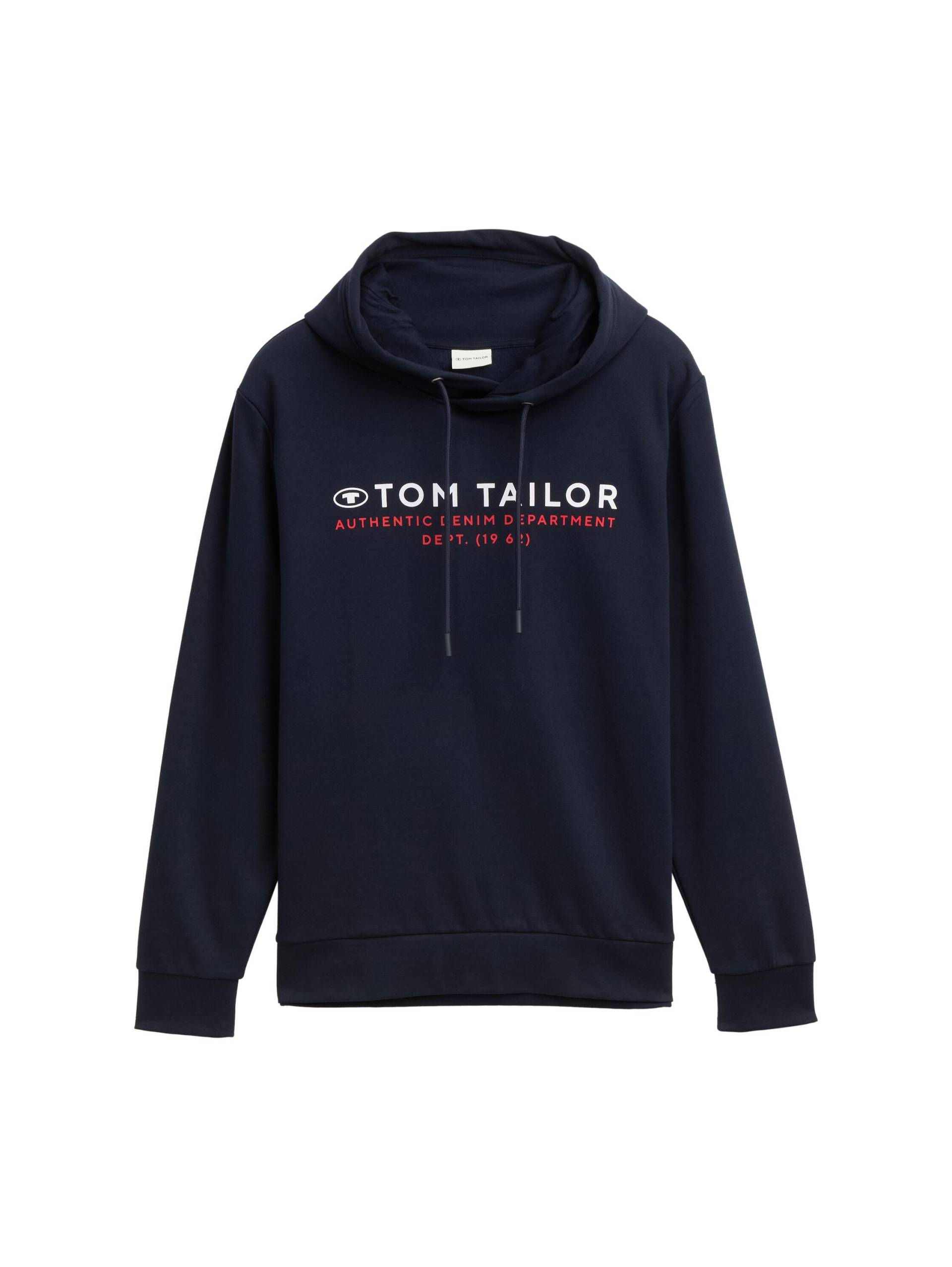 Tom Tailor - Hoodie Sweatshirt mit Logo-Print sky captain blue - Gr. - M von Tom Tailor