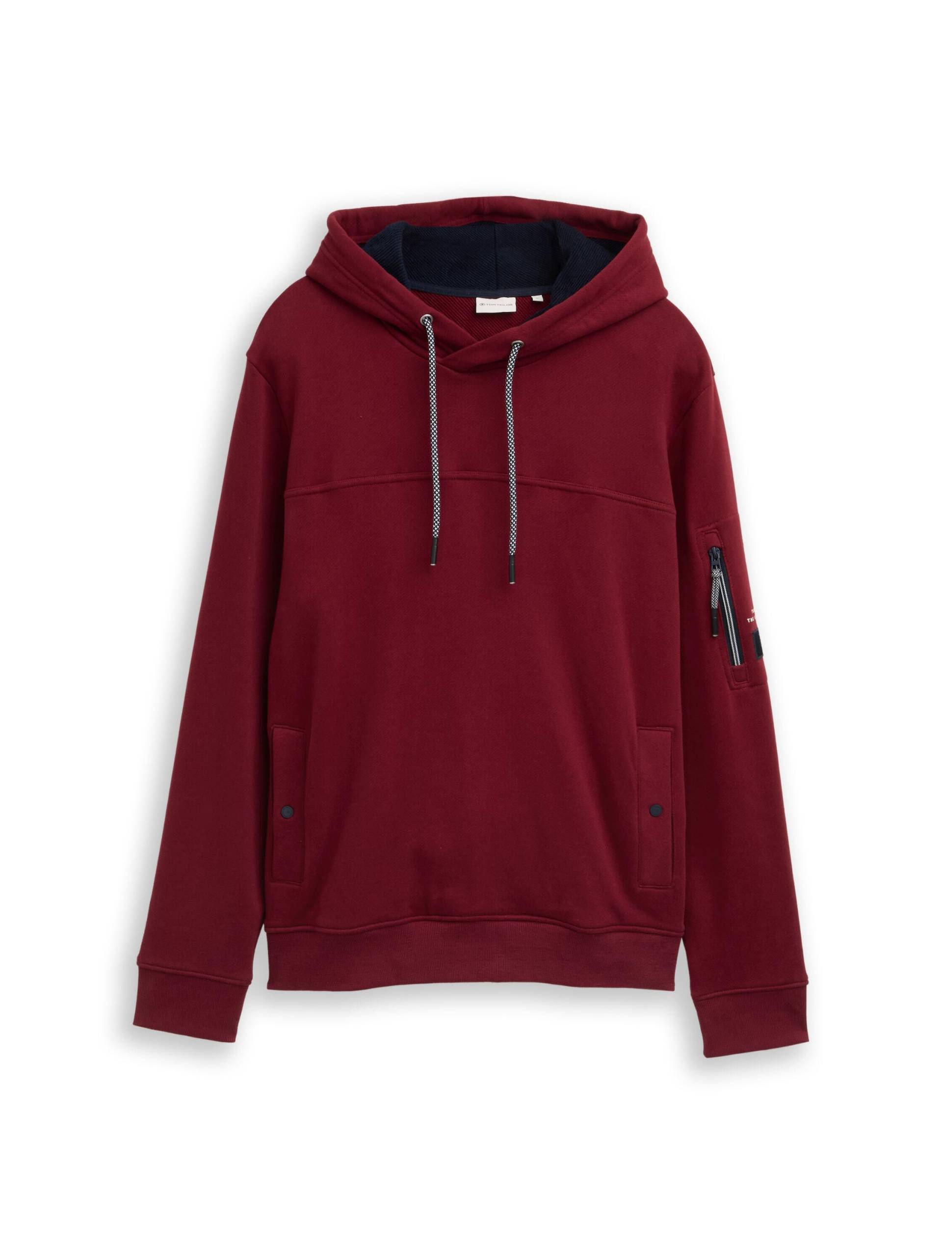 Tom Tailor - Hoodie Sweatshirt mit Taschen cabarnet bordeaux red - Gr. - L von Tom Tailor