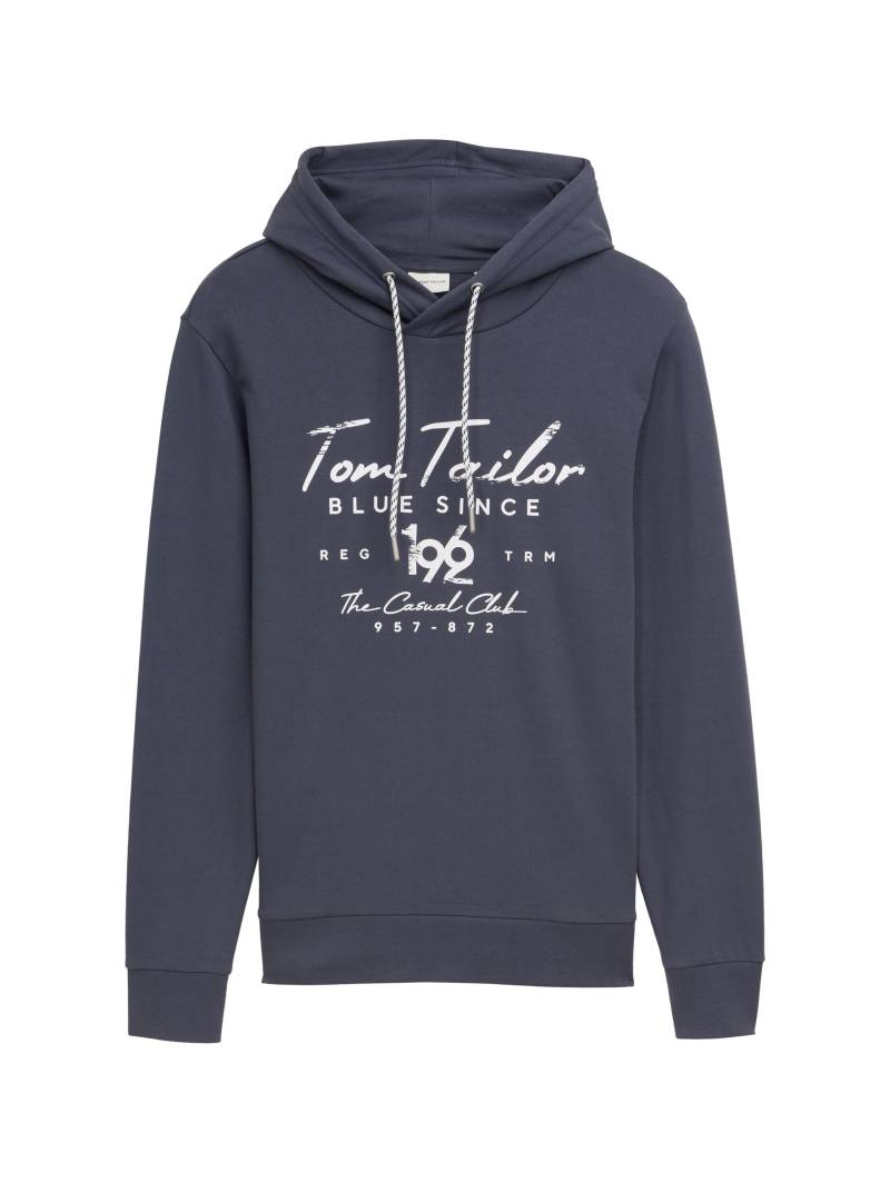 Tom Tailor - Hoodie mit Logo-Print blueish grey - Gr. - L von Tom Tailor
