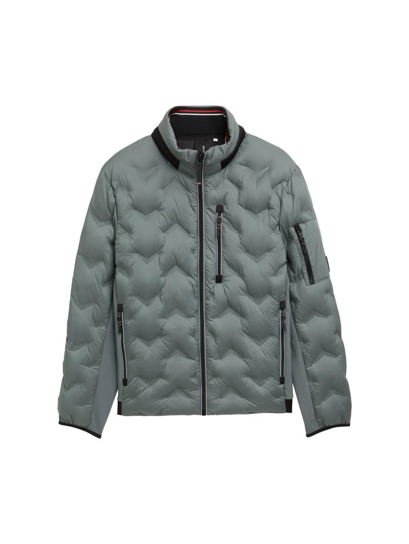 Tom Tailor - Hybrid Steppjacke mit verstaubarer Kapuze washed jasper green - Gr. - XXXL von Tom Tailor