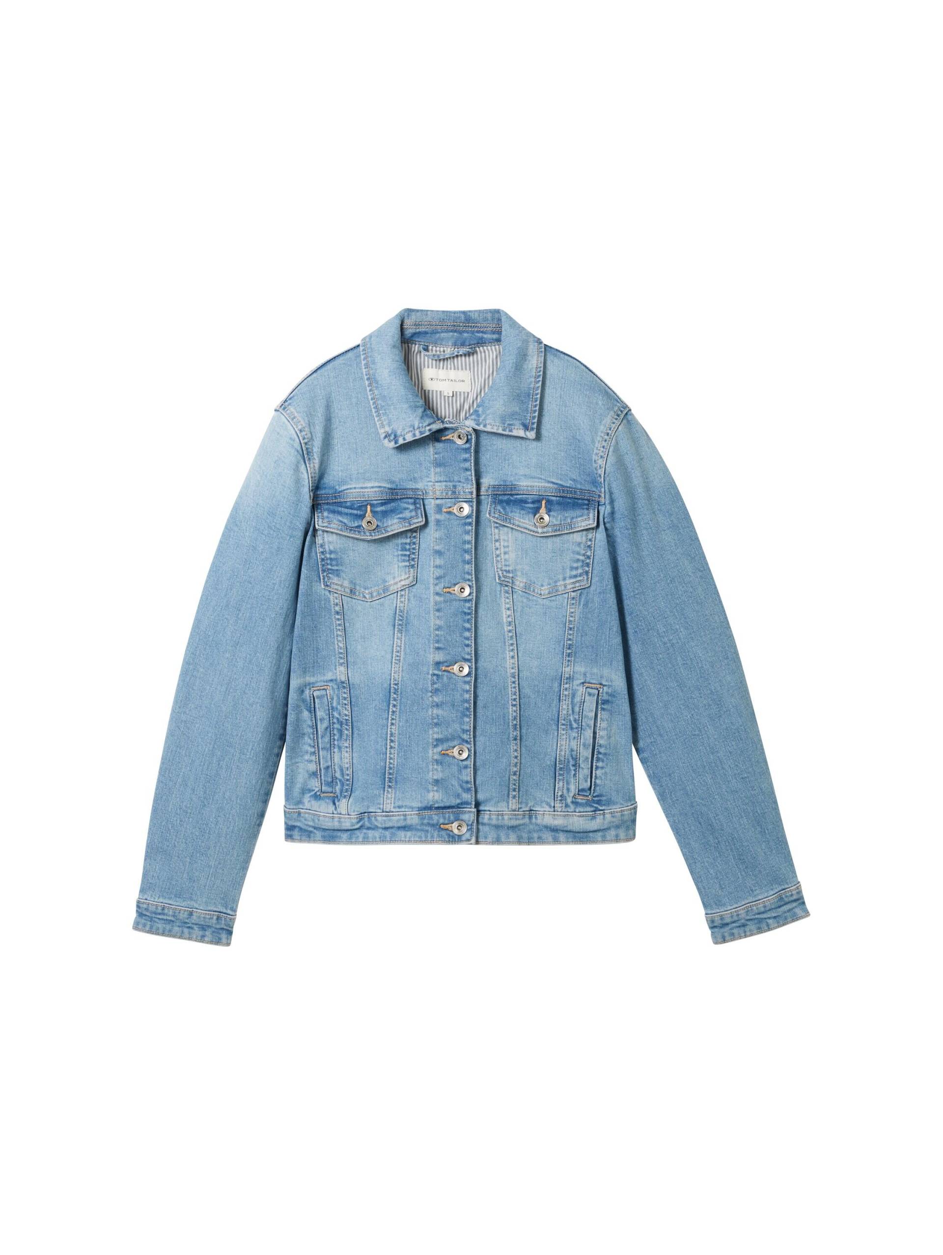 Tom Tailor - Jeansjacke mit recycelter Baumwolle light stone blue denim - Gr. - XS von Tom Tailor