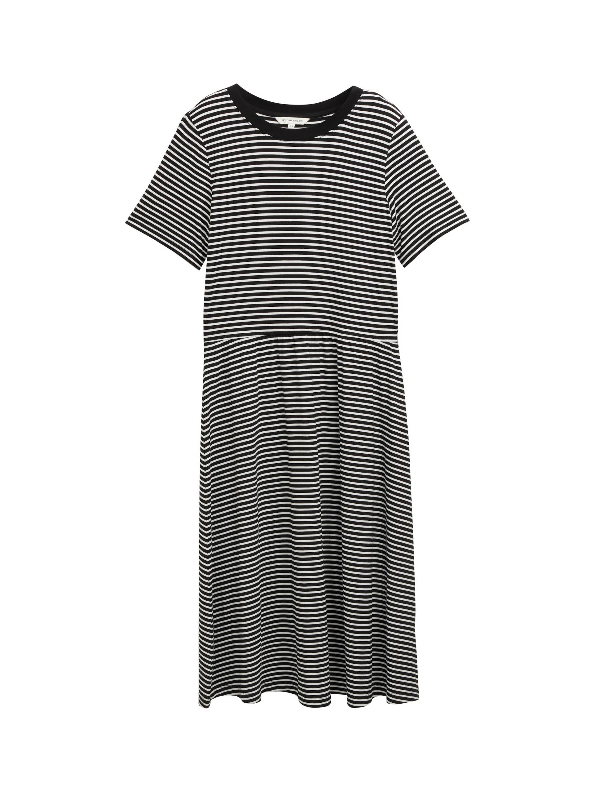 Tom Tailor - Jerseykleid mit Streifenmuster white black irregular stripe - Gr. - 40 von Tom Tailor