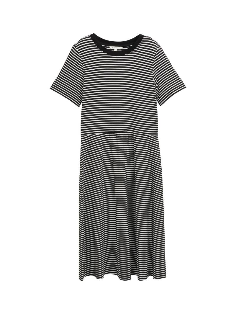 Tom Tailor - Jerseykleid mit Streifenmuster white black irregular stripe - Gr. - 40 von Tom Tailor