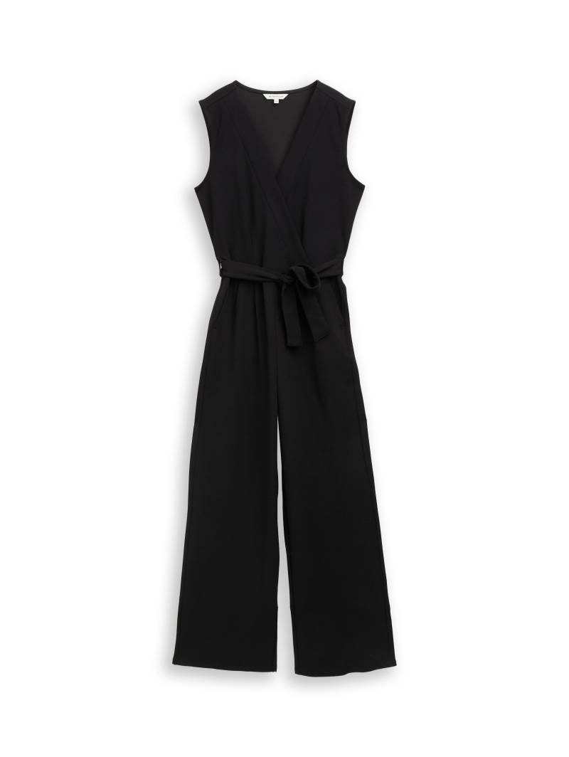 Tom Tailor - Jumpsuit mit Bindegürtel deep black - Gr. - 36 von Tom Tailor