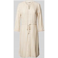 Tom Tailor Knielanges Kleid mit Streifenmuster in Beige, Größe 38 von Tom Tailor