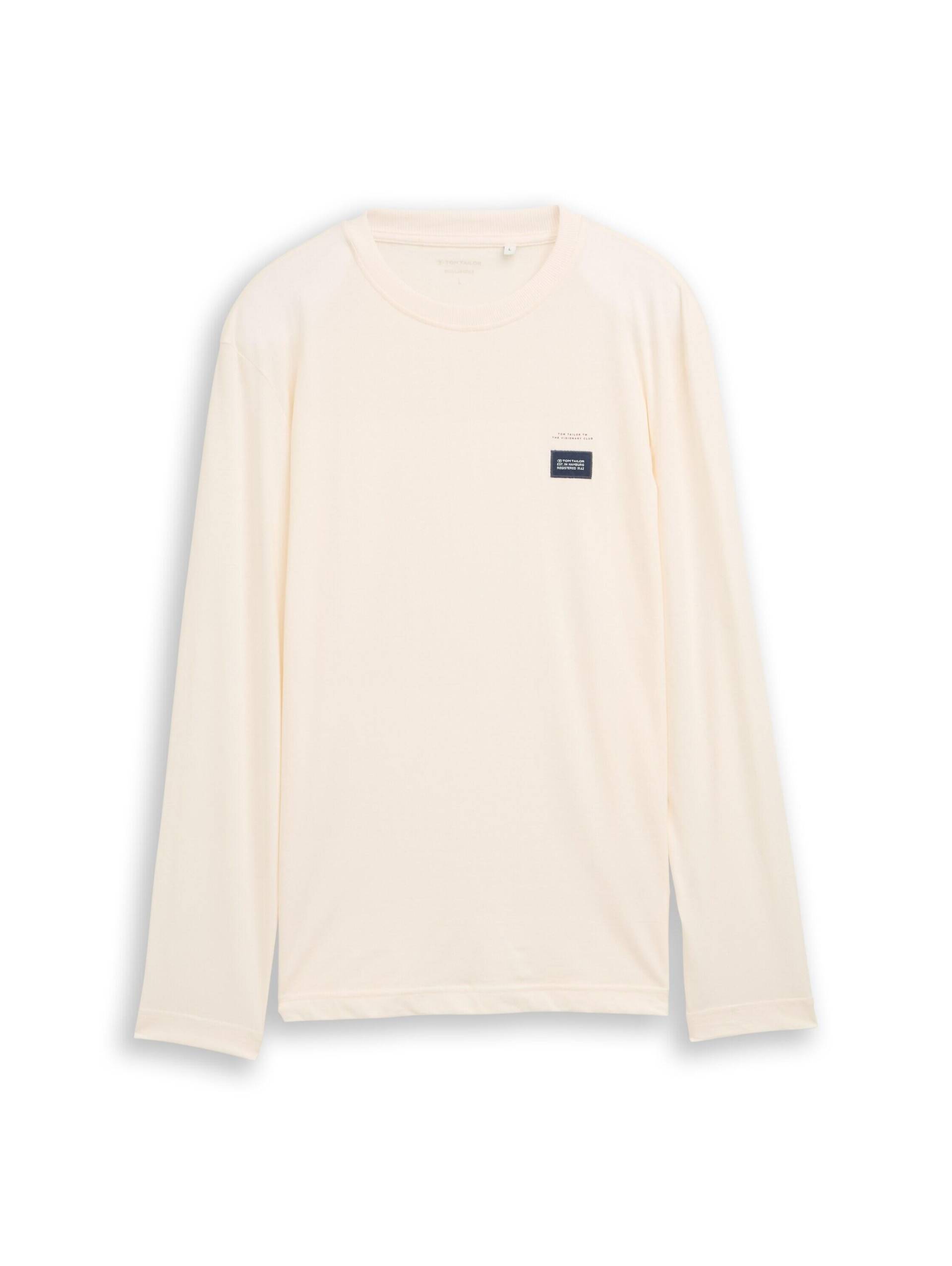 Tom Tailor - Langarmshirt aus Baumwolle gardenia white - Gr. - XL von Tom Tailor