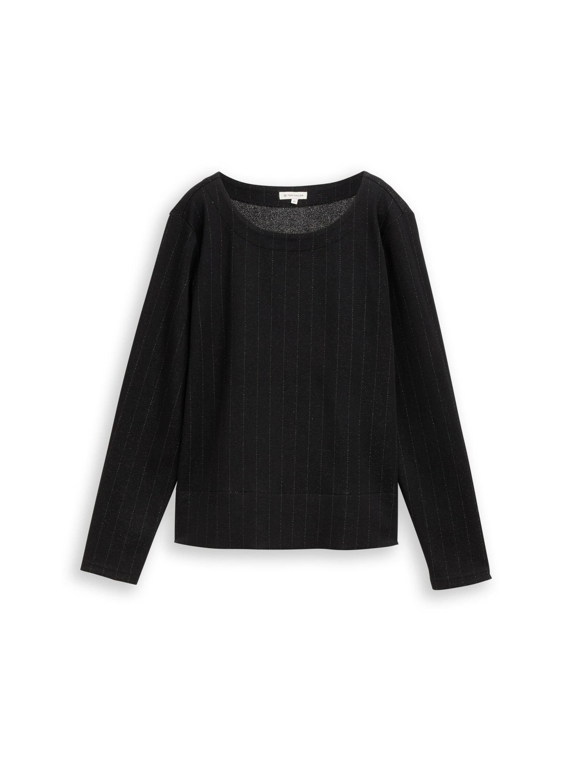 Tom Tailor - Langarmshirt mit Glitzer-Effekt pinstripe with lurex - Gr. - XL von Tom Tailor