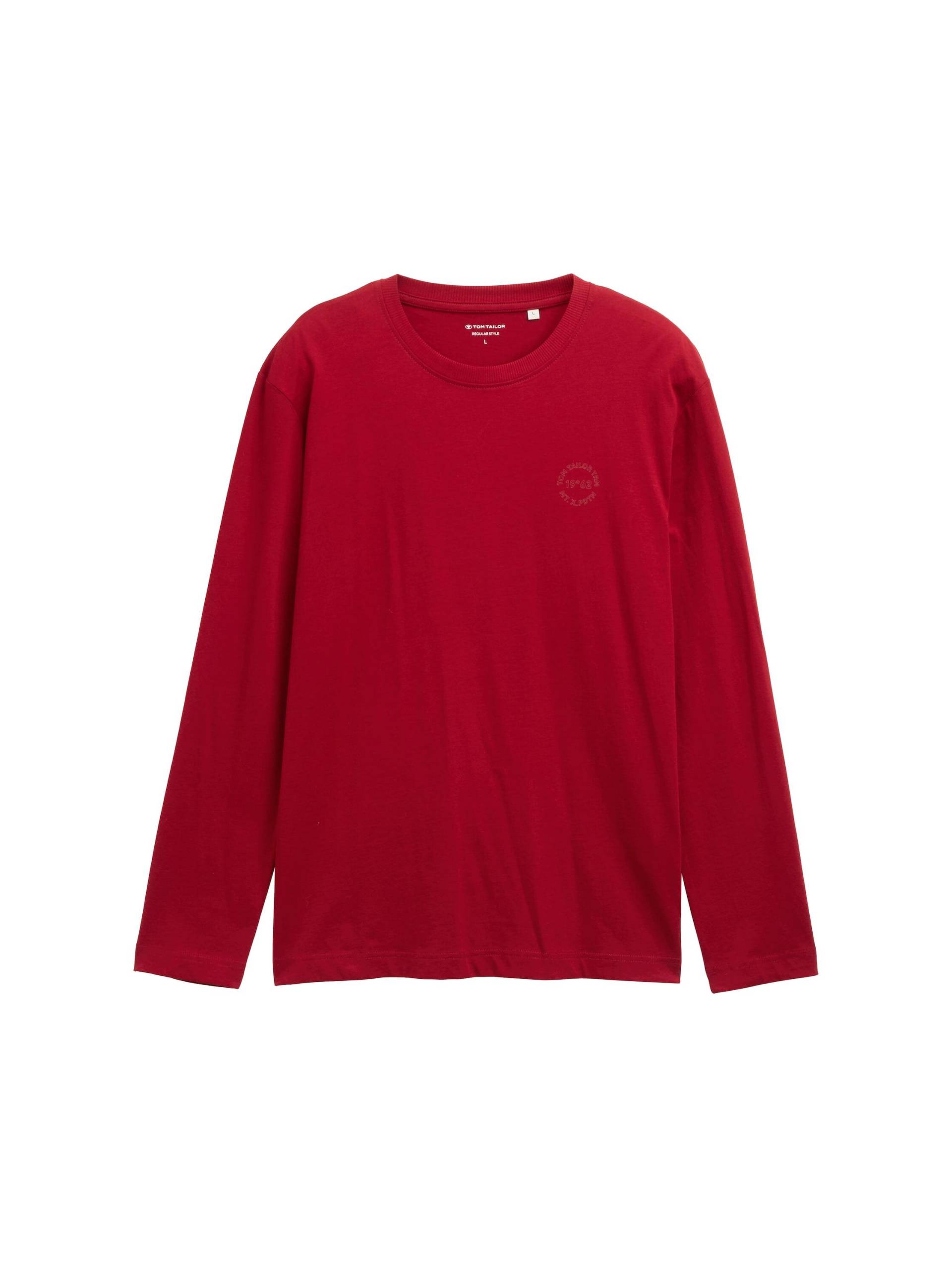 Tom Tailor - Langarmshirt mit Print coach red - Gr. - XXL von Tom Tailor