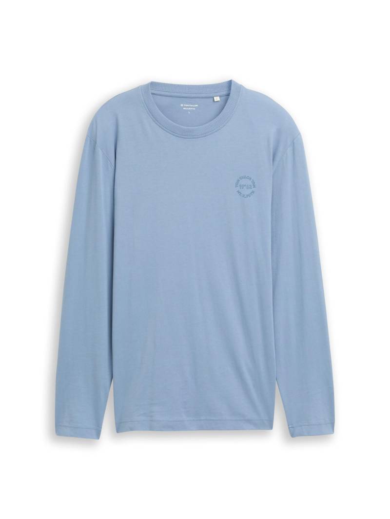 Tom Tailor - Langarmshirt mit Print faded denim blue - Gr. - XXL von Tom Tailor