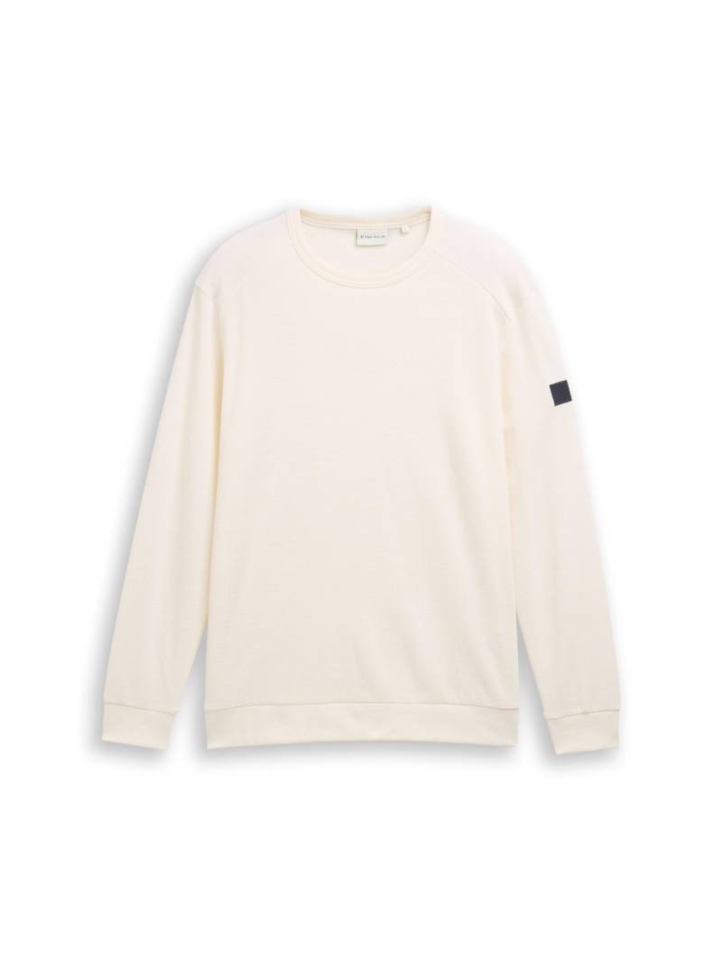 Tom Tailor - Langarmshirt mit Waffelstruktur gardenia white - Gr. - M von Tom Tailor