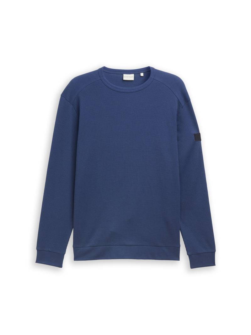 Tom Tailor - Langarmshirt mit Waffelstruktur ocean blue - Gr. - XL von Tom Tailor