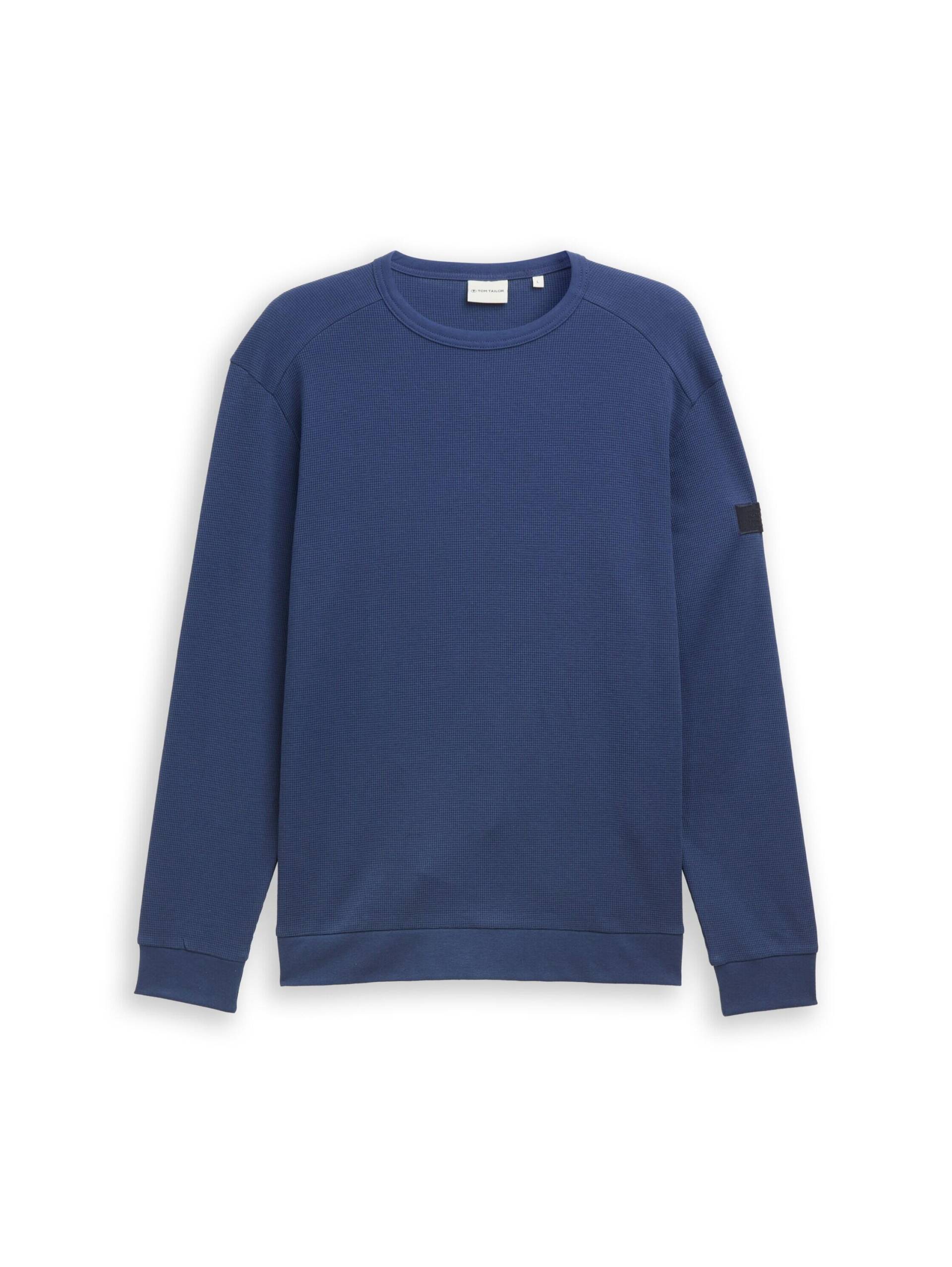 Tom Tailor - Langarmshirt mit Waffelstruktur ocean blue - Gr. - XXL von Tom Tailor