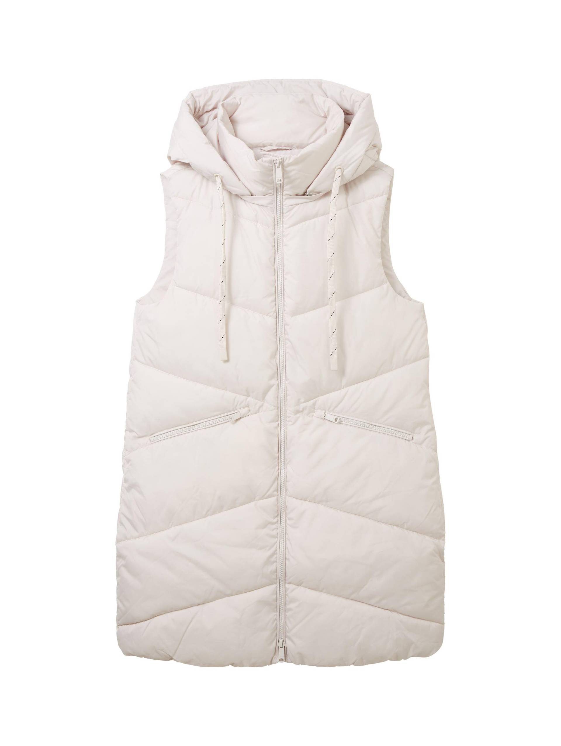 Tom Tailor - Lange Weste mit recyceltem Polyester clouds grey - Gr. - XL von Tom Tailor