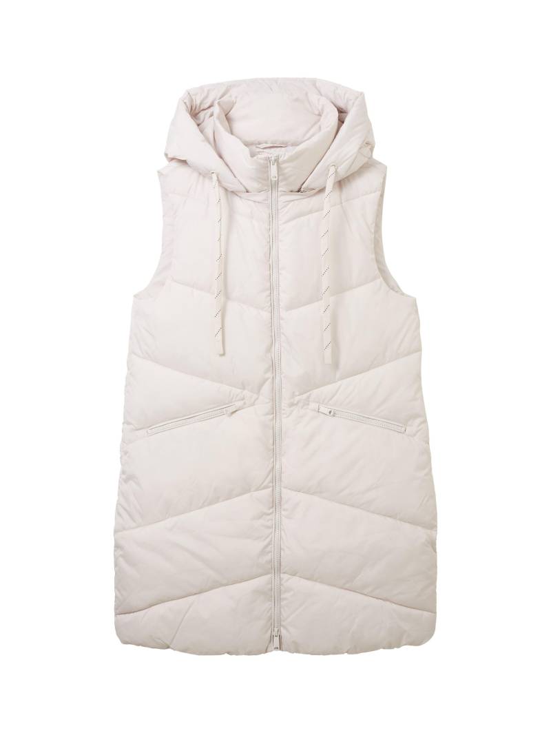 Tom Tailor - Lange Weste mit recyceltem Polyester clouds grey - Gr. - XXL von Tom Tailor