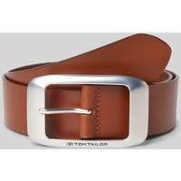 Tom Tailor Ledergürtel aus echtem Leder in klassischer Form in Cognac, Größe 85 von Tom Tailor