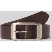 Tom Tailor Ledergürtel aus echtem Leder in klassischer Form in Dunkelbraun, Größe 80 von Tom Tailor