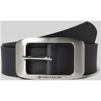 Tom Tailor Ledergürtel aus echtem Leder in klassischer Form in Black, Größe 80 von Tom Tailor