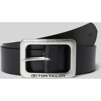 Tom Tailor Ledergürtel in unifarbenem Design Modell 'EVE' in Black, Größe 80 von Tom Tailor