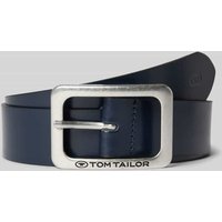 Tom Tailor Ledergürtel in unifarbenem Design Modell 'EVE' in Dunkelblau, Größe 75 von Tom Tailor
