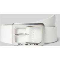 Tom Tailor Ledergürtel in unifarbenem Design Modell 'EVE' in Weiss, Größe 80 von Tom Tailor