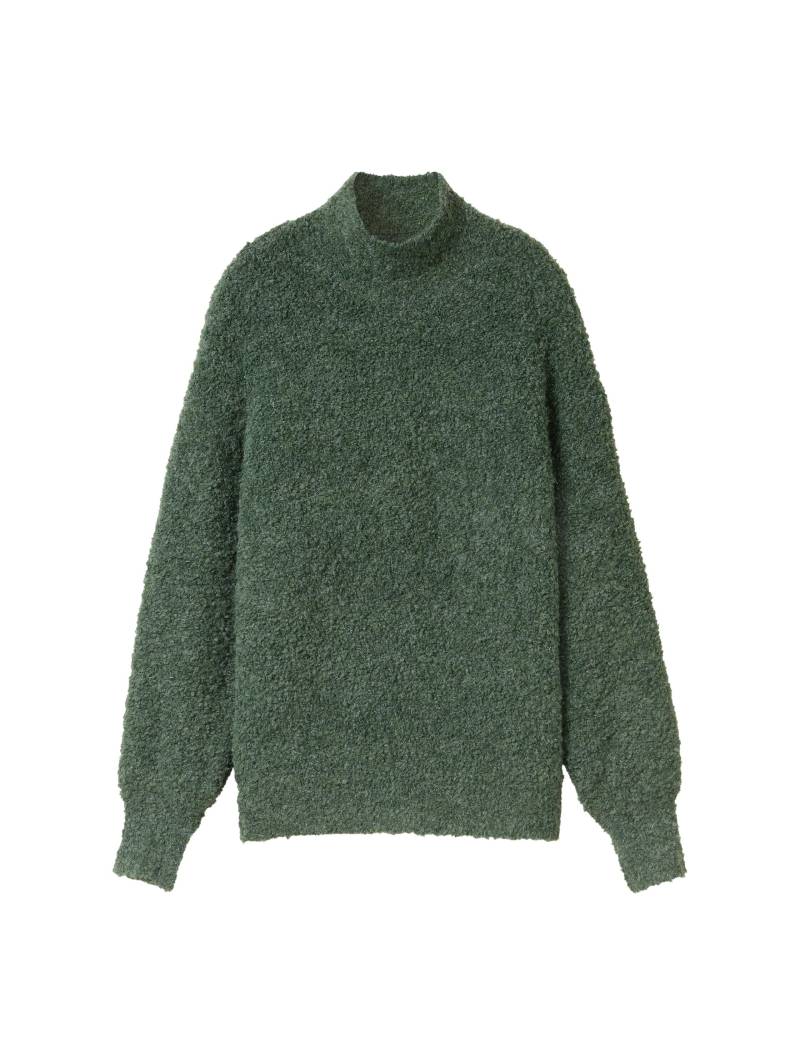 Tom Tailor - Lockerer Bouclé Pullover pale bark green melange - Gr. - XL von Tom Tailor