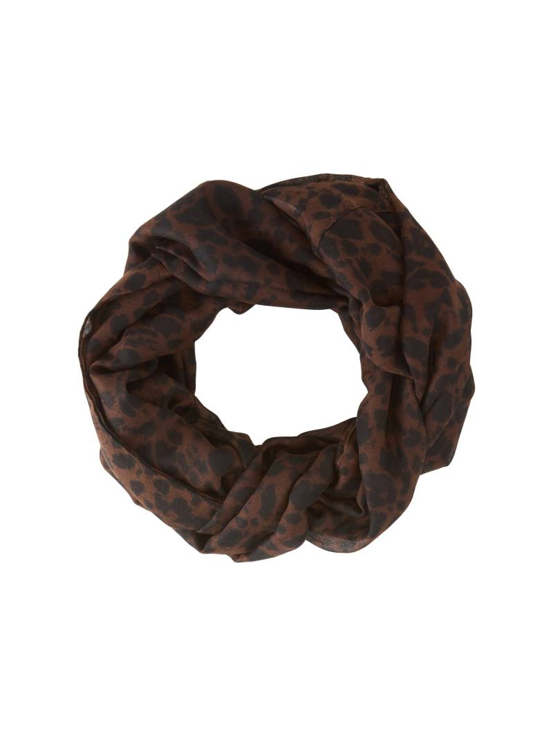 Tom Tailor - Loop-Schal mit Muster brown black small leo print - Gr. - OS von Tom Tailor
