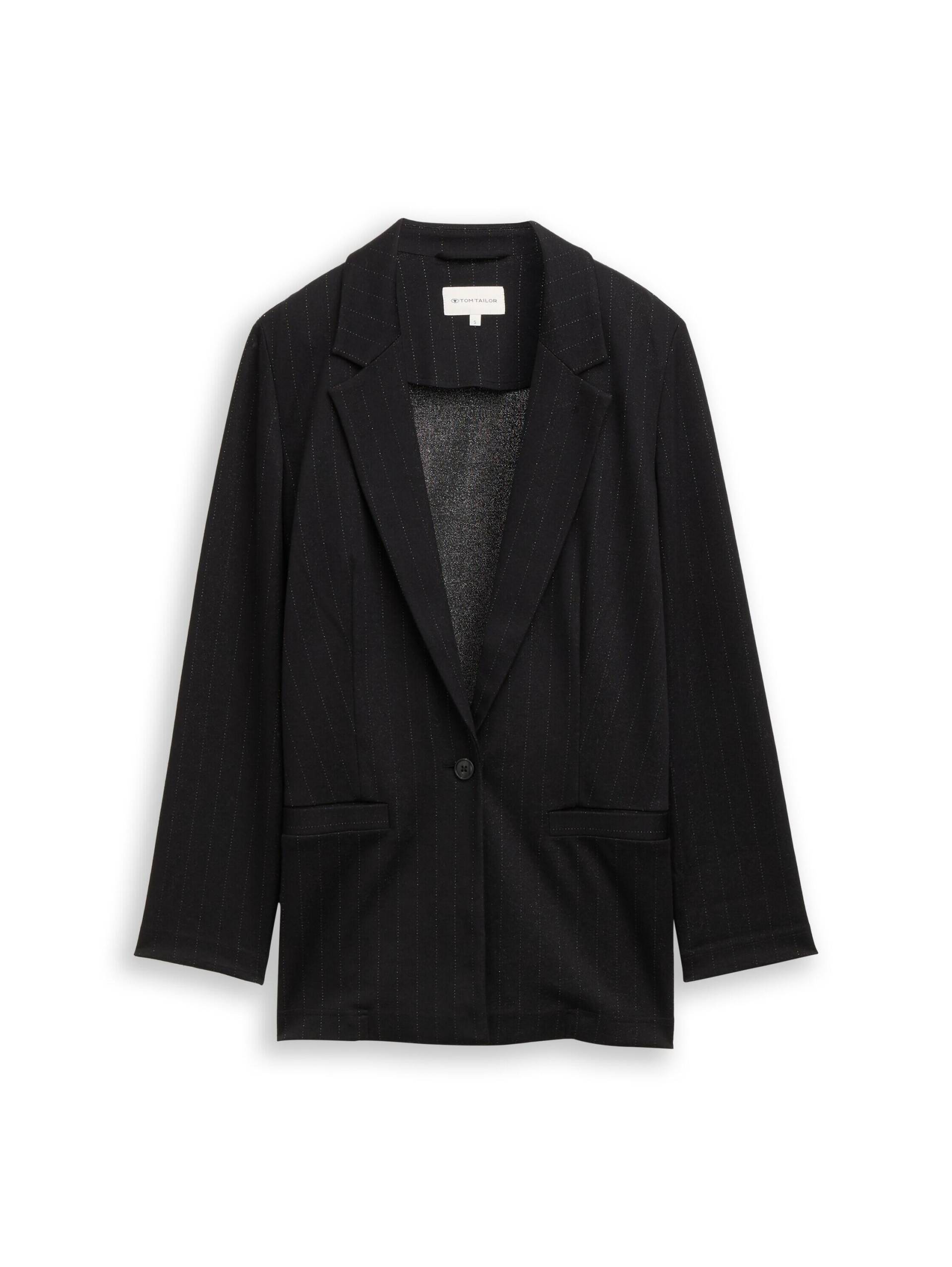 Tom Tailor - Loose Fit Blazer mit Glitzer-Effekt pinstripe with lurex - Gr. - L von Tom Tailor