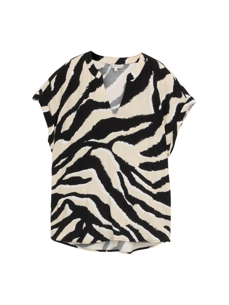Tom Tailor - Loose Fit Bluse abstract beige zebra - Gr. - 40 von Tom Tailor