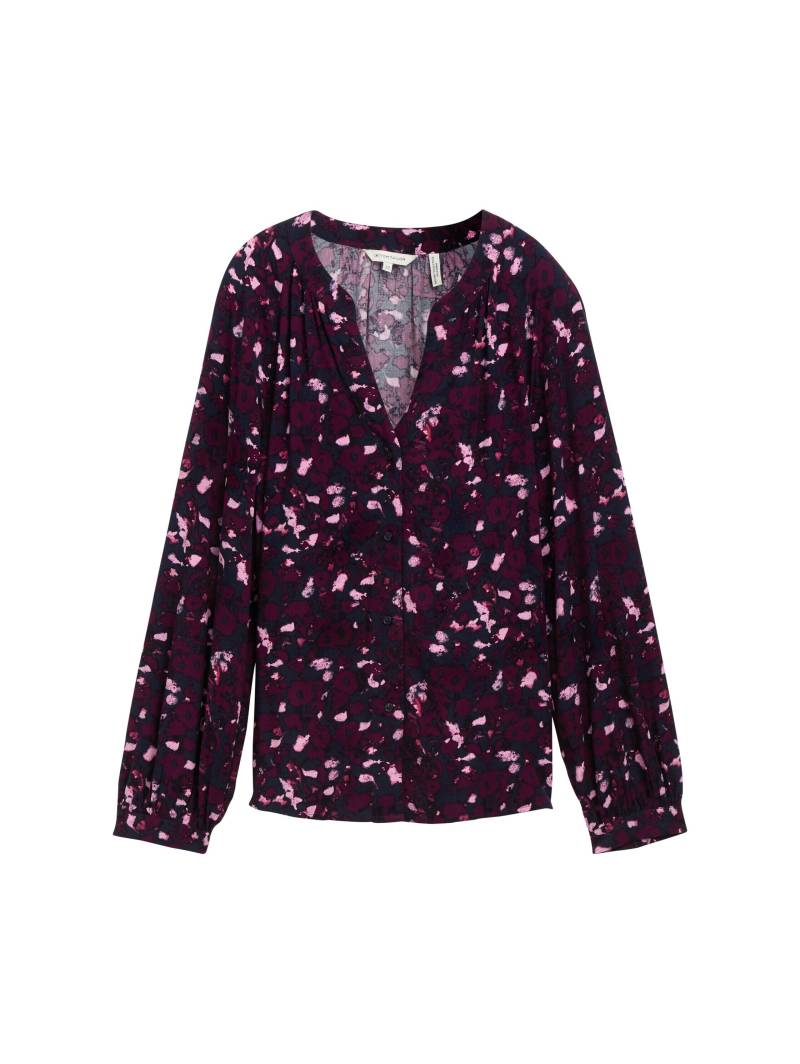Tom Tailor - Loose Fit Bluse aus Viskose berry autumn floral design - Gr. - 46 von Tom Tailor