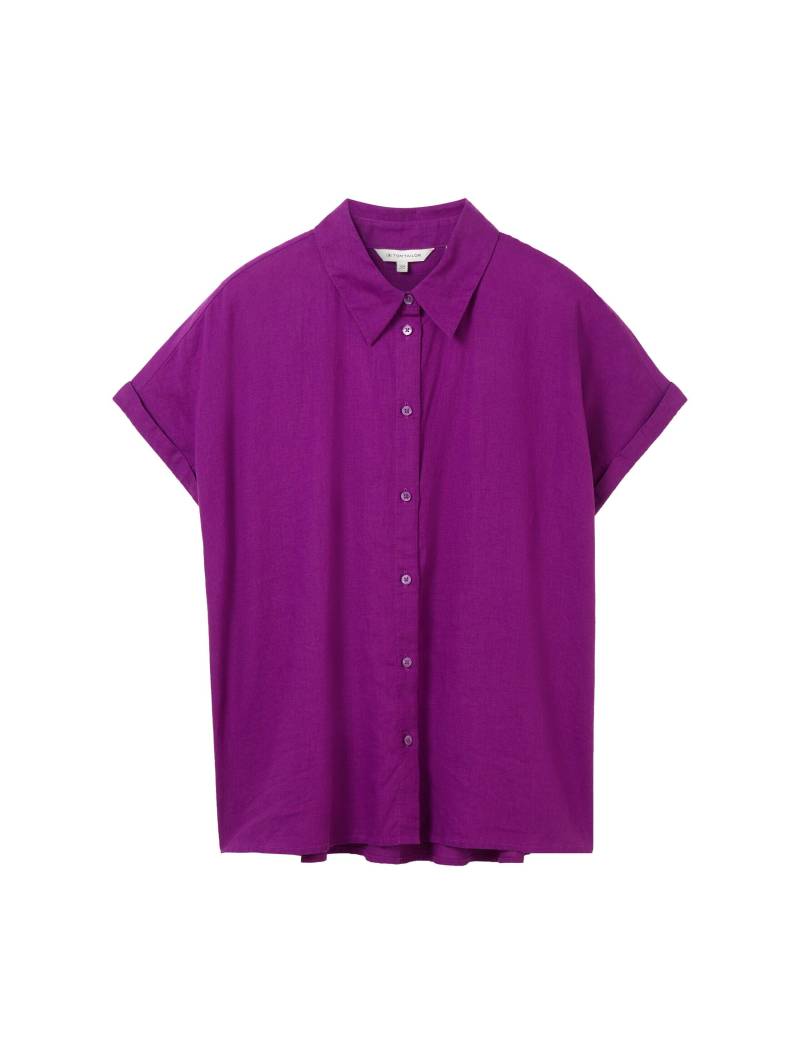 Tom Tailor - Loose Fit Bluse mit Leinen dark orchid - Gr. - 38 von Tom Tailor