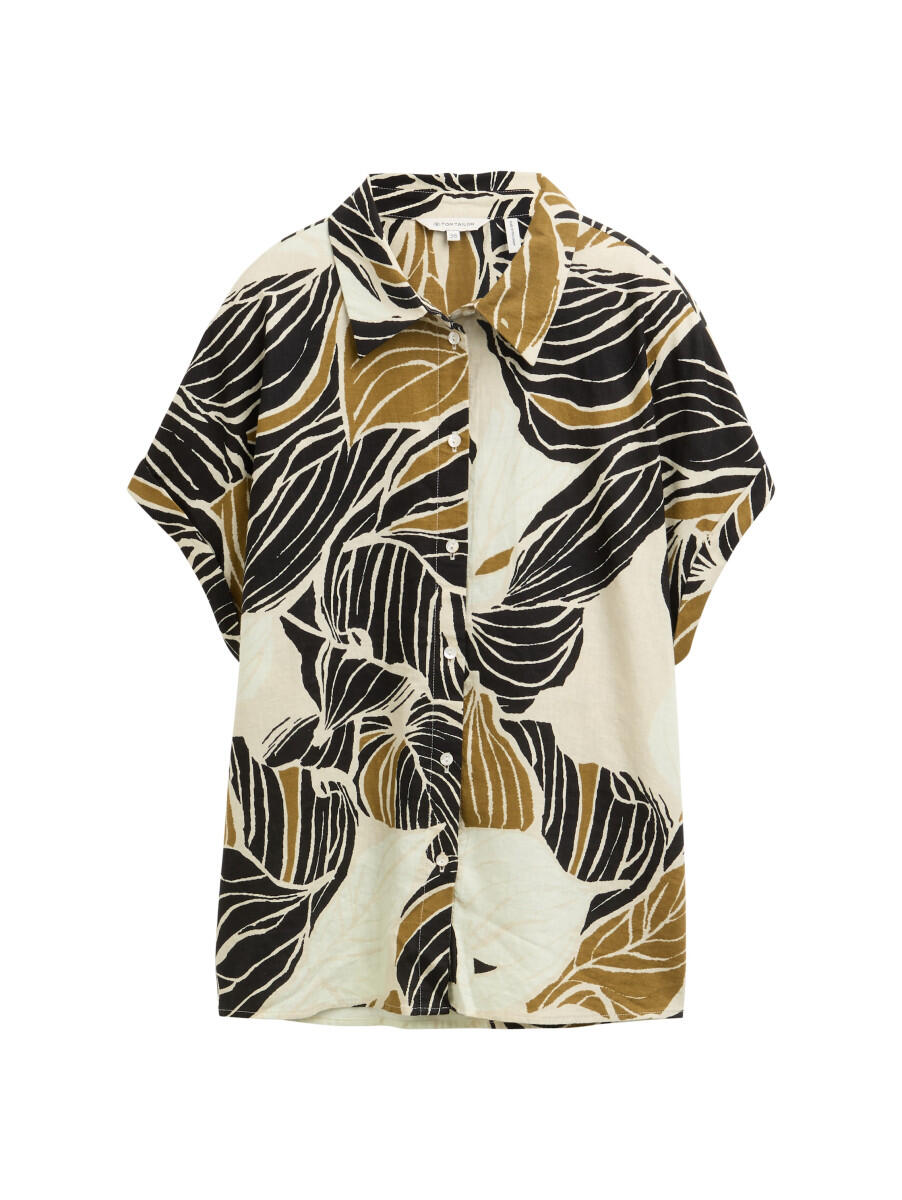 Tom Tailor - Loose Fit Bluse mit Leinenanteil beige - Gr. - 36 von Tom Tailor