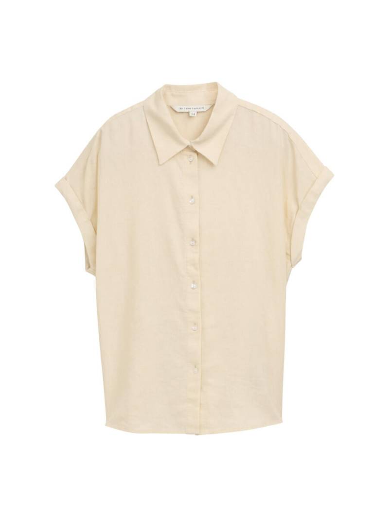 Tom Tailor - Loose Fit Bluse mit Leinenanteil beige - Gr. - 38 von Tom Tailor