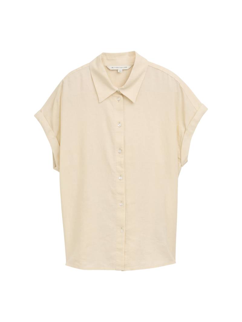 Tom Tailor - Loose Fit Bluse mit Leinenanteil champagne - Gr. - 36 von Tom Tailor