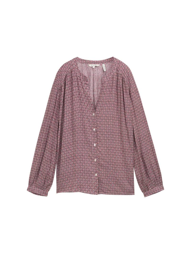 Tom Tailor - Loose Fit Bluse mit Muster red geometric minimal design - Gr. - 38 von Tom Tailor