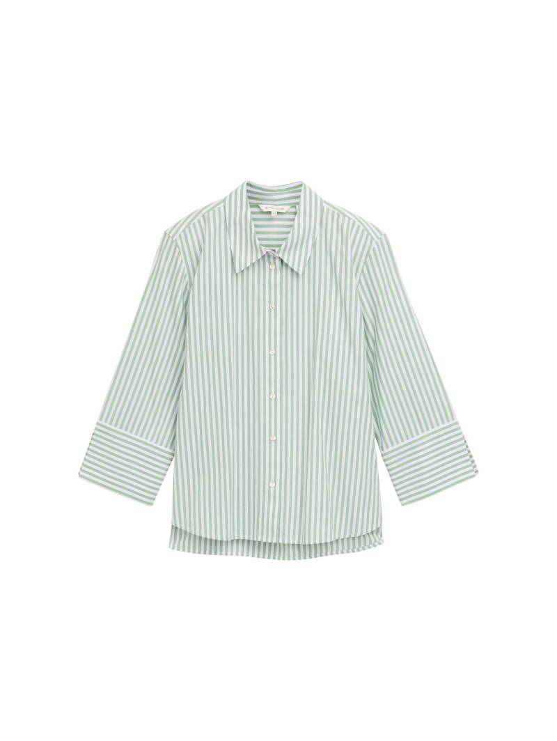 Tom Tailor - Loose Fit Bluse mit Streifenmuster mid green white stripe - Gr. - 40 von Tom Tailor