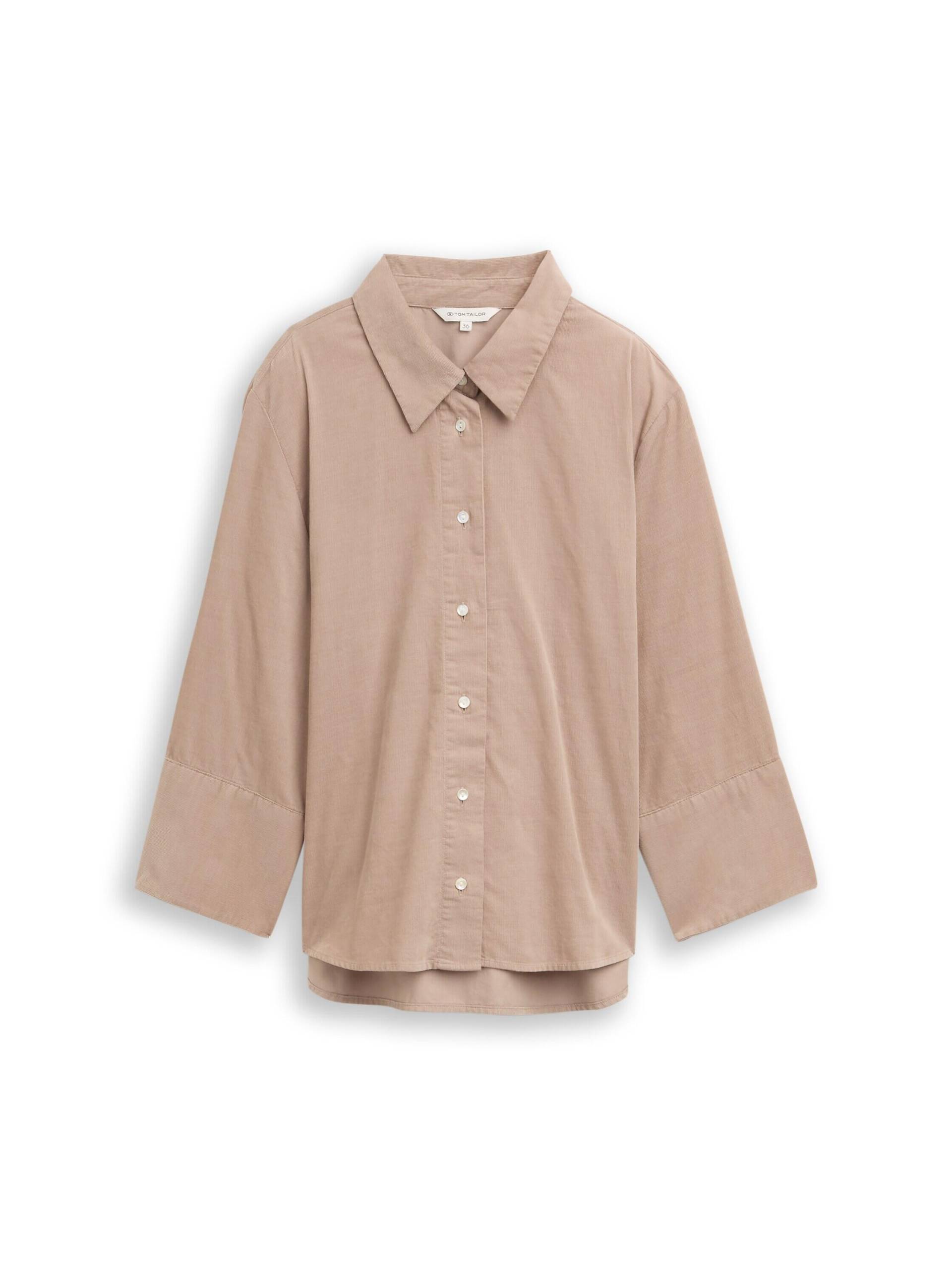 Tom Tailor - Loose Fit Hemdbluse aus Cord soft taupe grey - Gr. - 36 von Tom Tailor