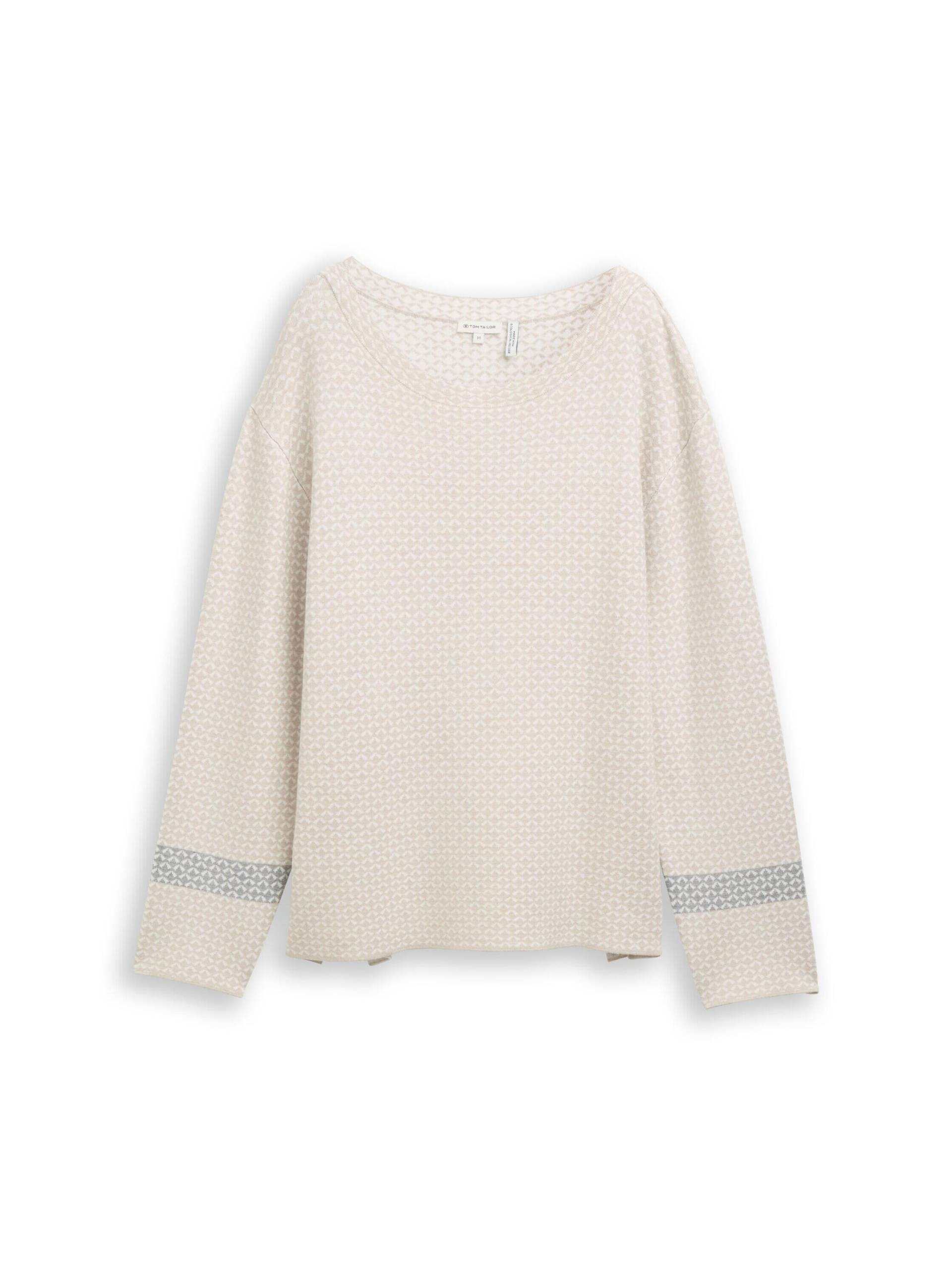 Tom Tailor - Loose Fit Jacquard Strickpullover mini argyle on beige melange - Gr. - XL von Tom Tailor