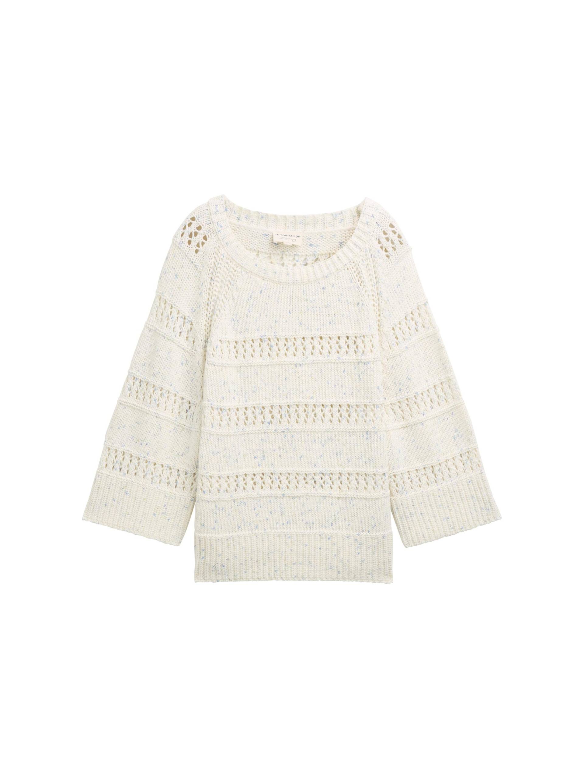 Tom Tailor - Loose Fit Strickpullover colourful berry blue design - Gr. - L von Tom Tailor