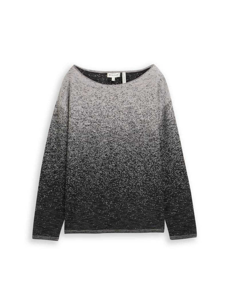 Tom Tailor - Loose Fit Strickpullover mit Farbverlauf black grey degrade design - Gr. - L von Tom Tailor