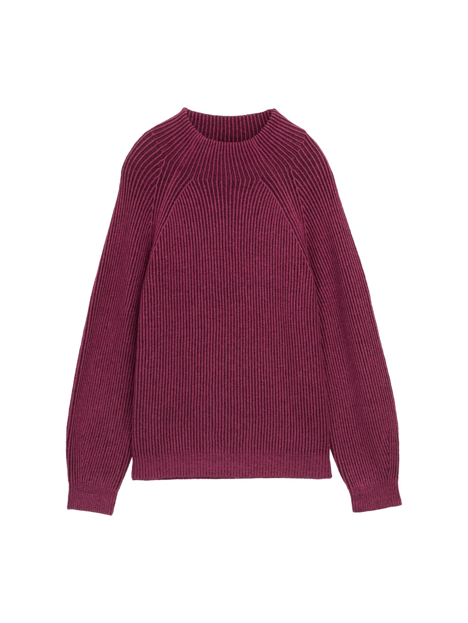 Tom Tailor - Loose Fit Strickpullover mit Stehkragen red rib structure - Gr. - XL von Tom Tailor