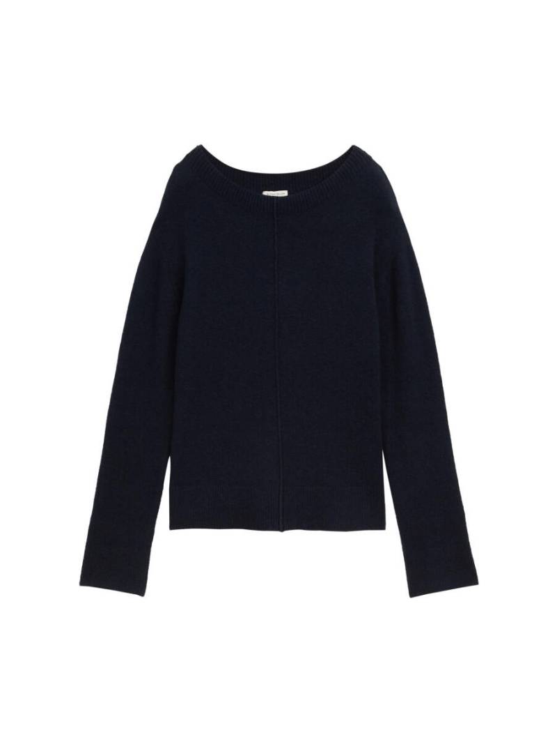 Tom Tailor - Loose Fit Strickpullover mit U-Boot-Ausschnitt blau - Gr. - M von Tom Tailor